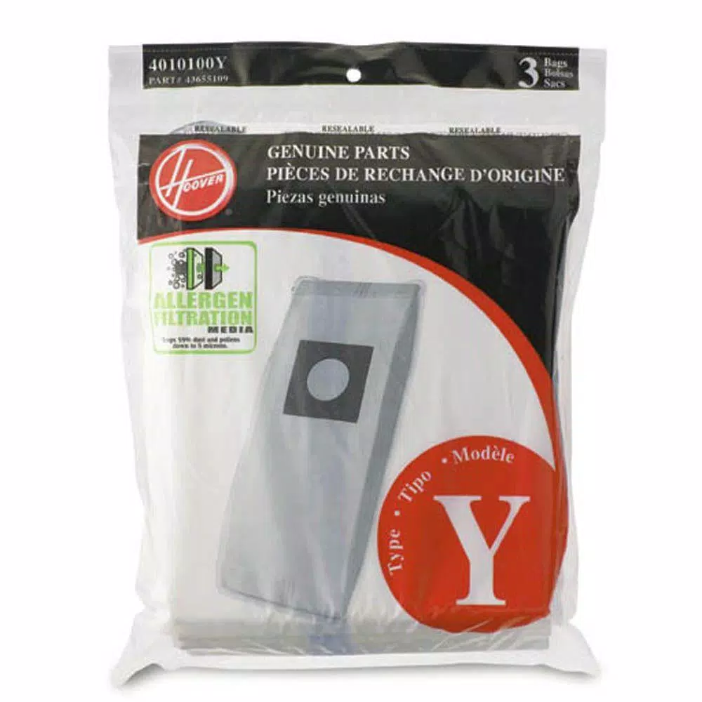 Hoover Type Y Allergen Filtration Vacuum Bags, 3-Pack
