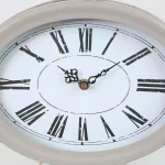 Winsome House Gray Oval Decorative Table Clock - Shabby Chic Analog Desk Clock with Roman Numerals thumbnail 6