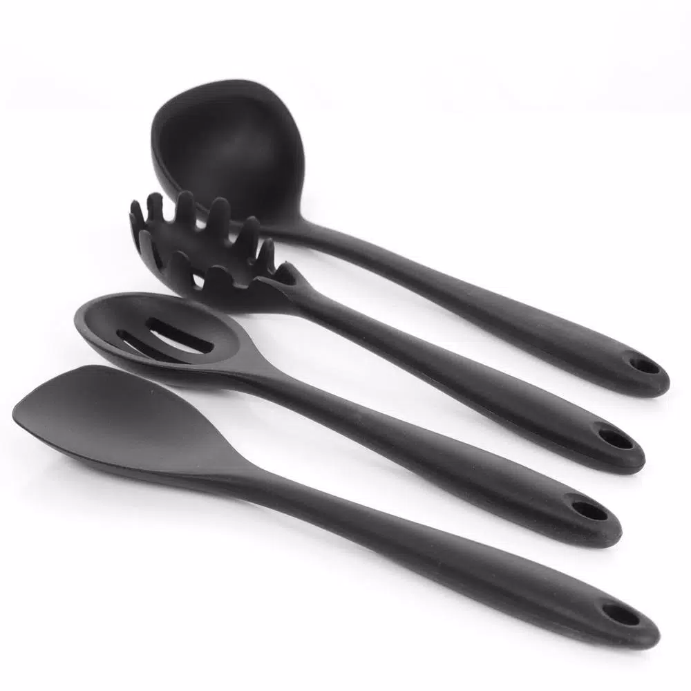 MegaChef 12-Piece Black Silicone Kitchen Utensil Set