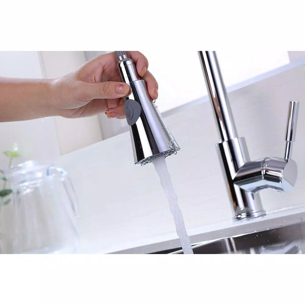 Vanity Art Single-Handle Pull-Down Kitchen Faucet with Sprayer Wand, Chrome Finish