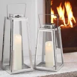 Home Decorators Collection Silver Metal Candle Lanterns, Set of 2 thumbnail 1