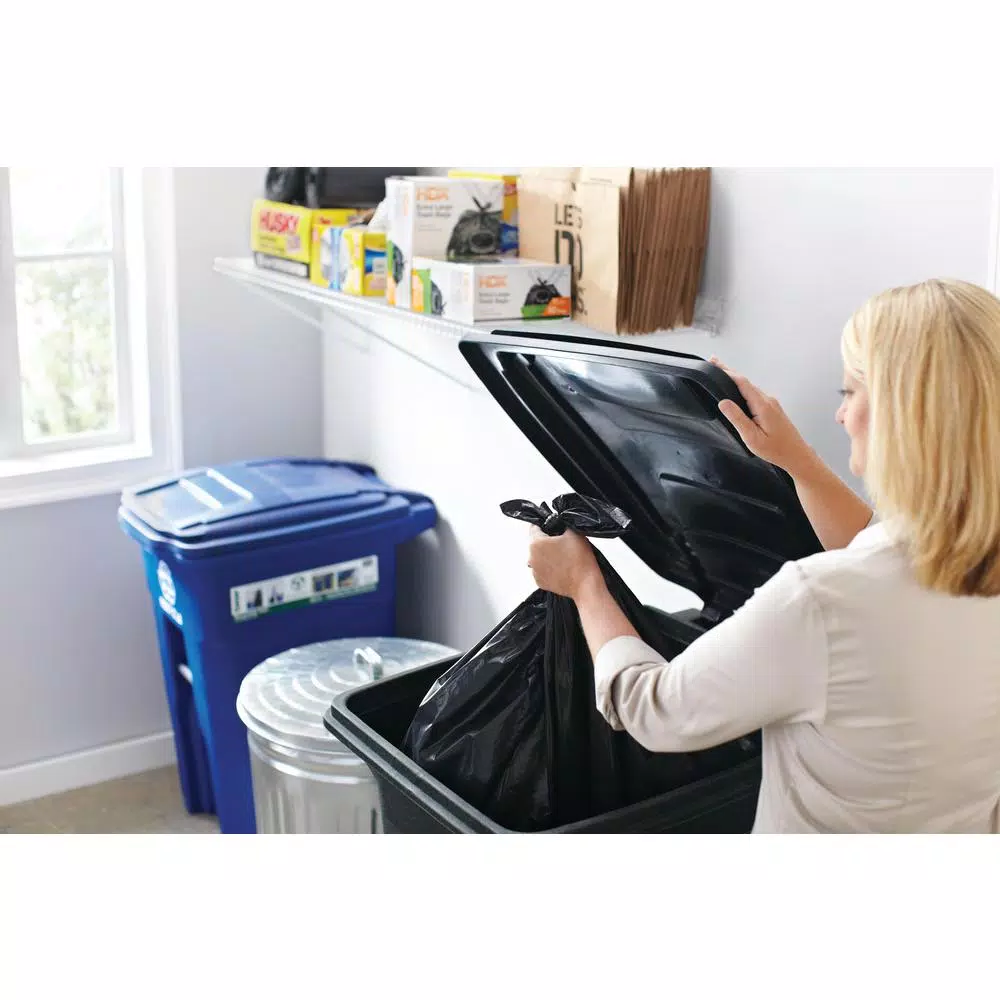 HUSKY 42 Gal. Heavy-Duty Contractor Trash Bags, 3 Mil Thickness, Black, 50-Count
