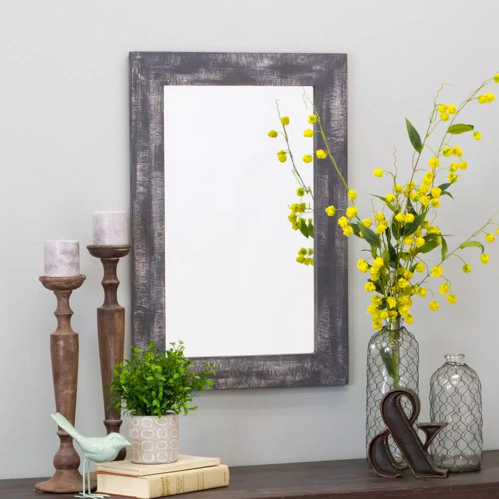 Aspire Home Accents Pueblo Beveled Glass Wall Mirror with Solid Wood Frame, 20 in. x 30 in.
