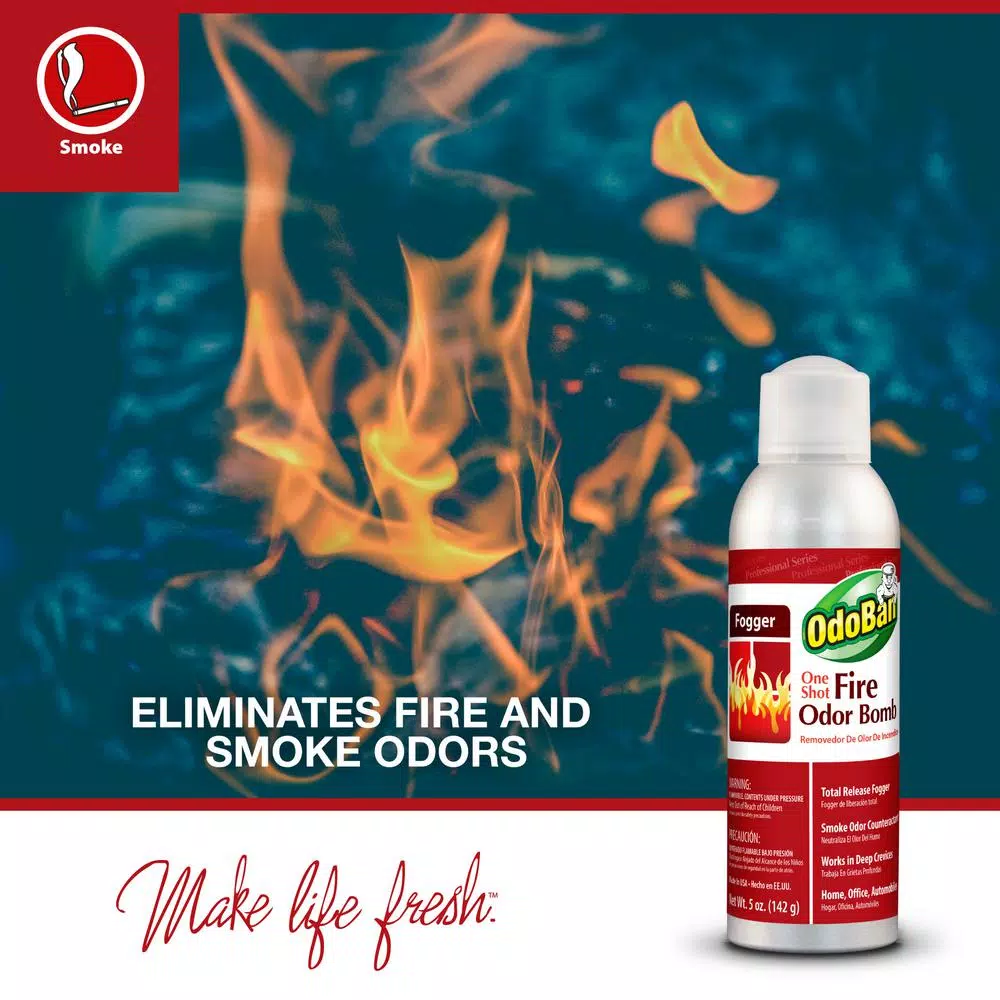 OdoBan One Shot Fire Odor Bomb Fogger - 5 oz. Smoke and Mildew Odor Remover