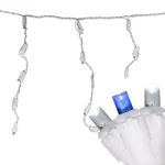 Northlight 100-Light Blue and Pure White LED Icicle Lights, 6.75 ft. Wide Angle, White Wire thumbnail 1