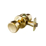 Design House Plaza Polished Brass Passage Door Knob, 6-Way Universal Latch thumbnail 1