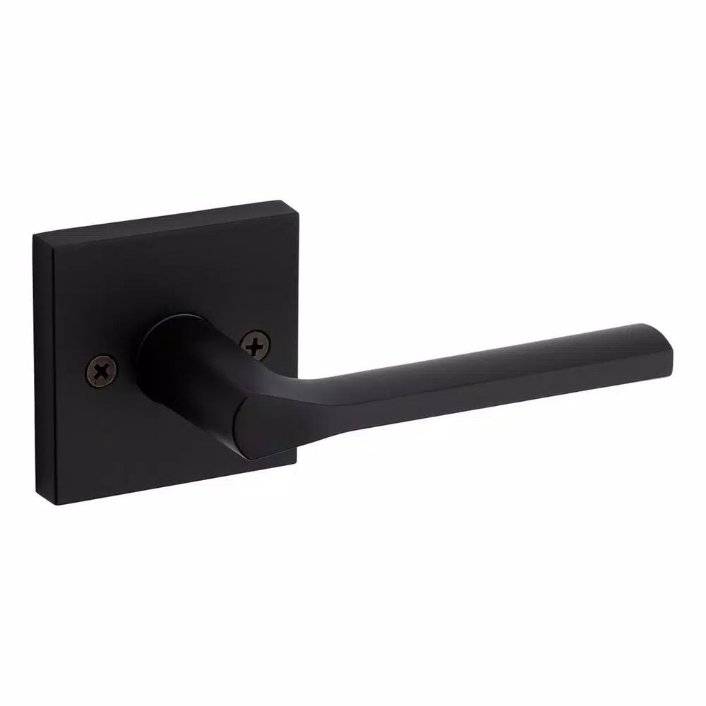 Kwikset Lisbon Square Matte Black Half-Dummy Door Lever