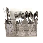 Mind Reader Silver Metal Mesh 4-Compartment Multipurpose Storage Basket and Utensil Holder thumbnail 5