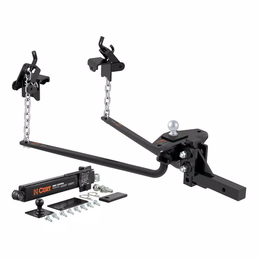 CURT Round Bar Weight Distribution Hitch Kit, 10,000 - 14,000 lbs. GTW, 31-5/8" Bars