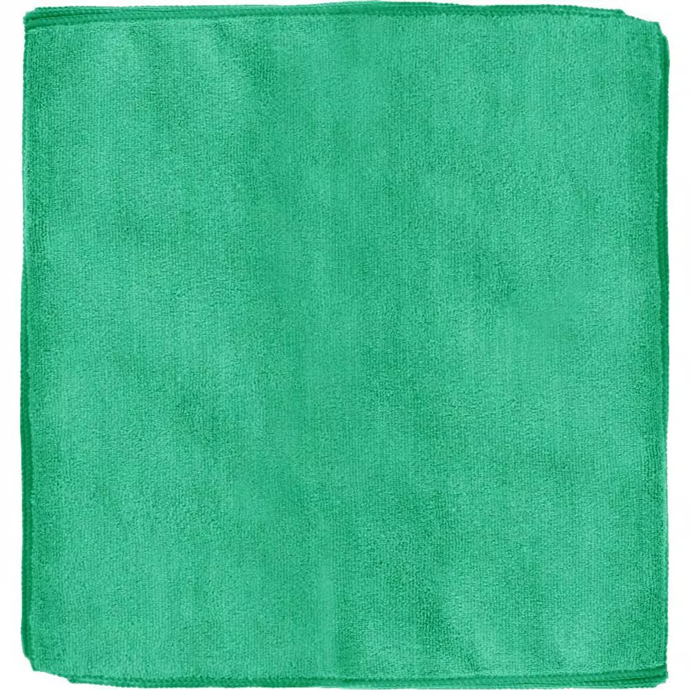 Renown Premium Microfiber Cleaning Cloths, 16 x 16 in, Green (12-Pack)