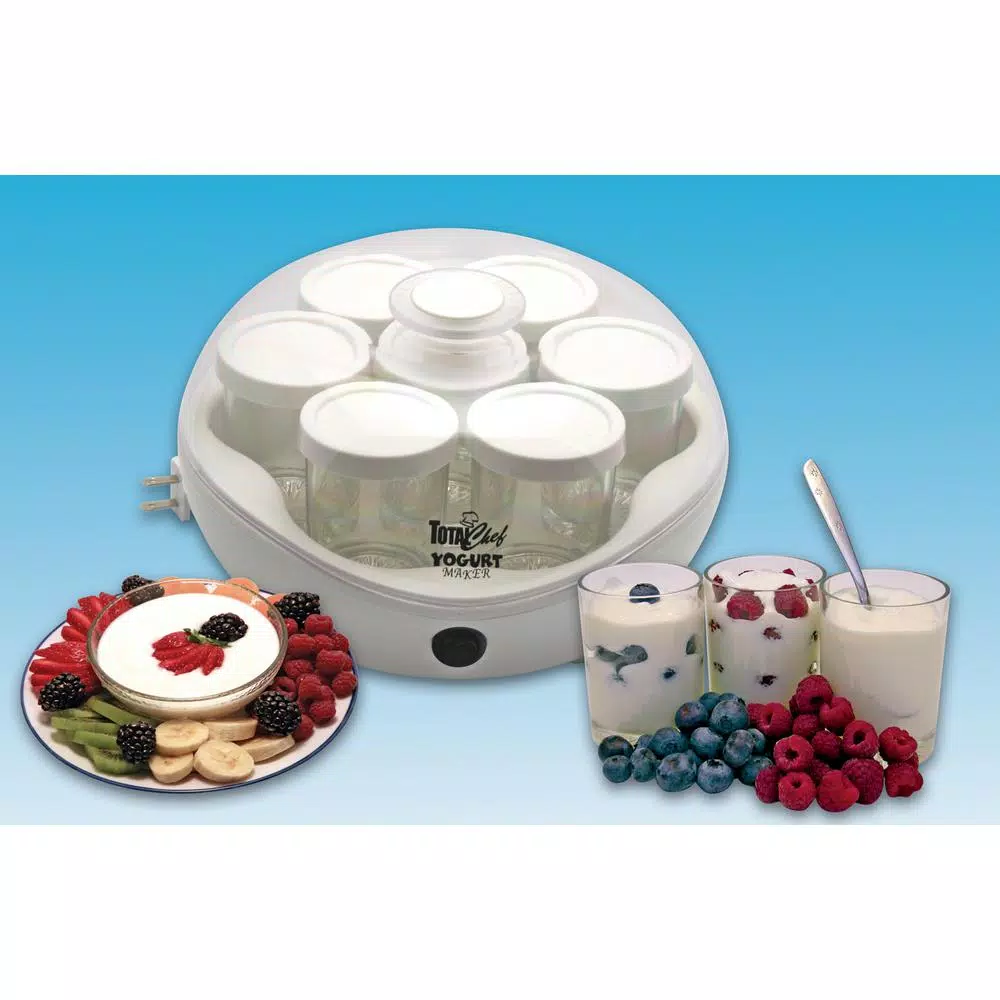 Total Chef 42 oz. Yogurt Maker with 7 Glass Containers, White