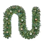 Home Accents Holiday 9 ft. St. Germain Pre-Lit Mixed Pine LED Christmas Garland with Ornaments & Pine Cones thumbnail 1
