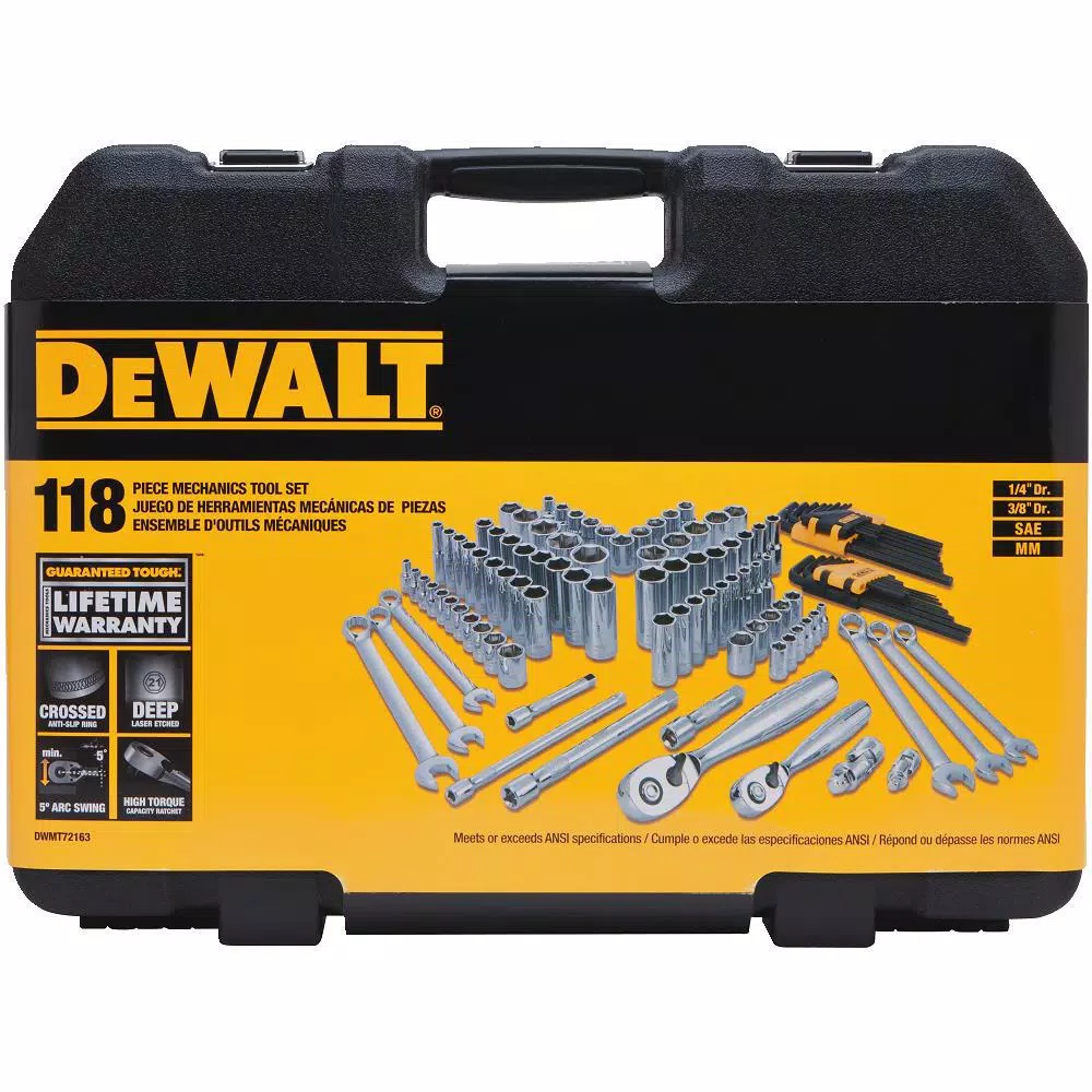 DEWALT 118-Piece Mechanics Tool Set with Ratchet and Socket Set