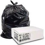 Unbranded 33 Gallon Black Low Density EZ Tie Closure Trash Bags, 1.5 Mil, 100-Count thumbnail 1