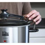 Elite Platinum 8.5 Qt. Stainless Steel Slow Cooker with Locking Lid and Silicone Gasket Seal thumbnail 4