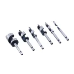 Professional Woodworker 6-Piece Heat Treated Carbon Steel Stubby Auger Bit Set for Hard and Soft Wood thumbnail 1