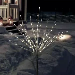 Alpine Corporation 39 in. Silver Metallic Foil Tree Stake with 140 Warm White LED Lights thumbnail 2