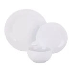 Boyel Living 18-Piece Modern White Porcelain Dinnerware Set, Service for 6 thumbnail 1