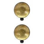 Unbranded Gold Metal Wall Sconce Set of 2 with Mosaic Art Glass thumbnail 1
