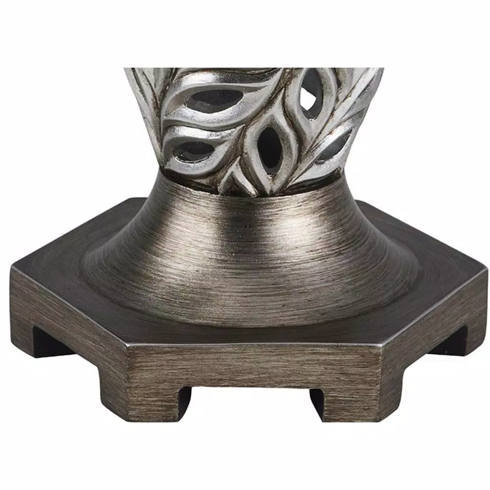 Unbranded Kiara 15.75 in. Silver Peacock Feather Decorative Table Vase