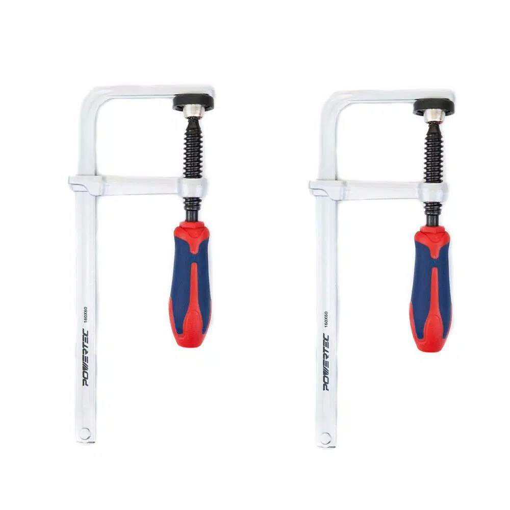 POWERTEC 7 in. Quick Screw Down Guide Rail Clamp with 2-3/8 in. Throat Depth (2-Pack)
