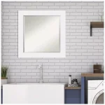 Amanti Art Corvino 25 in. Square White Matte Wood Framed Beveled Edge Bathroom Vanity Mirror thumbnail 8
