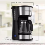 Black+Decker 4-in-1 5-Cup Drip Coffee Maker with Stainless Steel Travel Mug, Black/Stainless Steel thumbnail 8