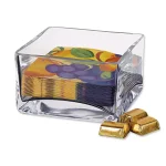 Badash Crystal Sahara 5.5 in. Square Crystal Cocktail Napkin Holder and Candy Bowl thumbnail 1