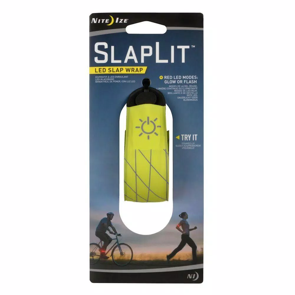 Nite Ize SlapLit Neon Yellow LED Slap Wrap - Reflective Nighttime Visibility Band