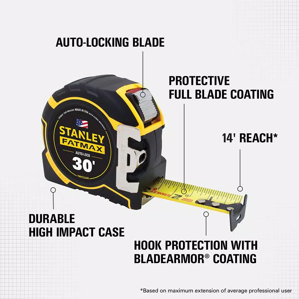 STANLEY FATMAX 30 ft. x 1.25 in. Auto-Lock Tape Measure