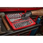 Milwaukee 62-Piece 1/2 in. Drive SAE/Metric Ratchet, Socket, and Ratcheting Wrench Set thumbnail 12