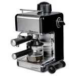 Koblenz Kitchen Magic Collection 4-Cup Espresso and Cappuccino Maker, Black/Silver thumbnail 1