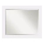 Amanti Art Corvino 33 in. W x 27 in. H Rectangular Beveled Edge Bathroom Vanity Mirror, Satin White thumbnail 1