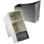 Hutzler Cutlery Drainer and Flatware Caddy with Knife Slots, Gray thumbnail 2
