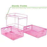 MIND READER 2-Tier Metal Mesh Utensil Caddy & Organizer, Pink thumbnail 6