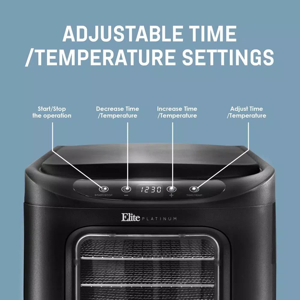 Elite 6-Tier Stainless Steel Mesh Food Dehydrator with Digital Control Panel