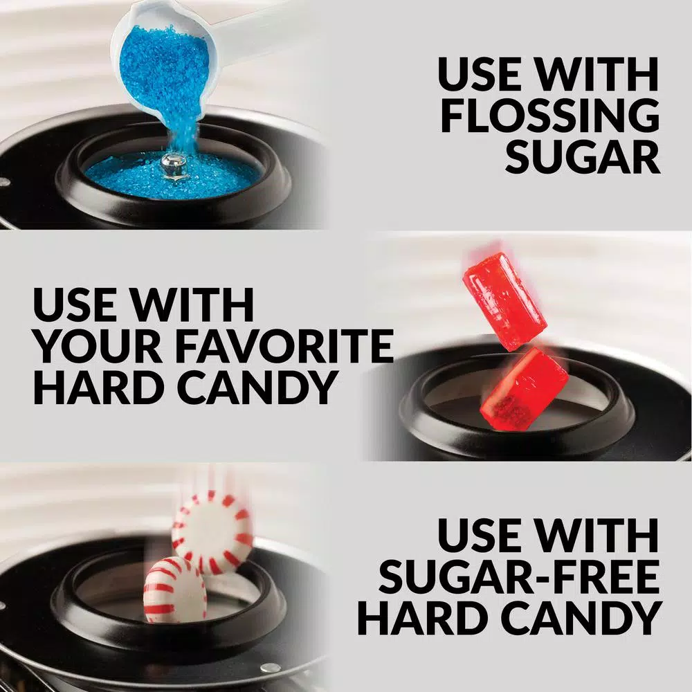 Nostalgia Retro Aqua Cotton Candy Maker - Works with Hard Candy & Sugar Free Candy