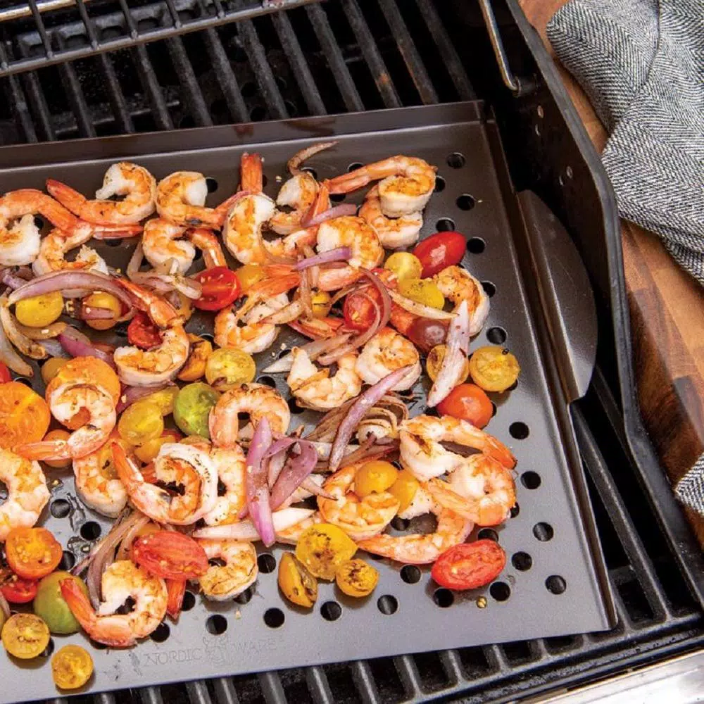 Nordic Ware 365 Grilling 14.25 in. Steel Nonstick Grill Pan, Black