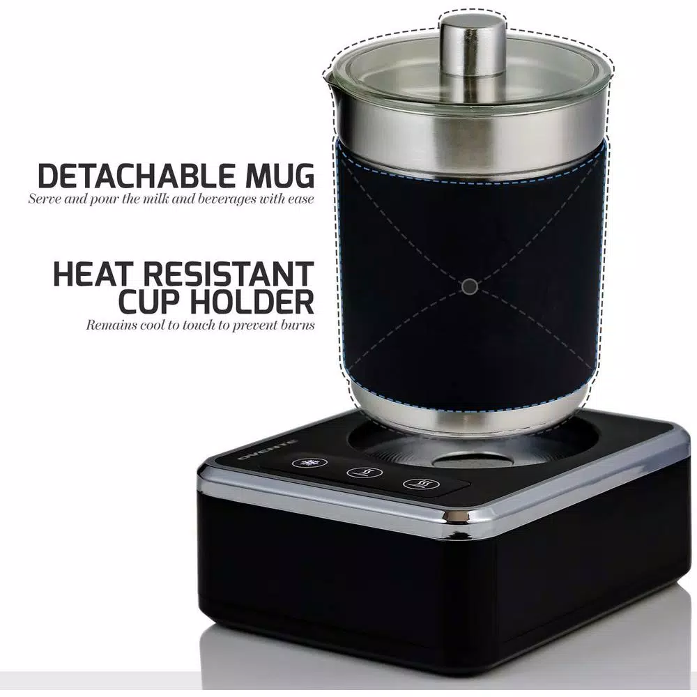 OVENTE 7 oz. Stainless Steel Milk Frother with Induction Base, 600W Hot and Cold Frother