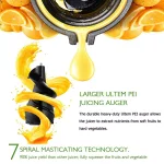 Boyel Living Silver and Red Vertical Cold Press Masticating Juicer, 150W High Yield Slow Juicer thumbnail 7