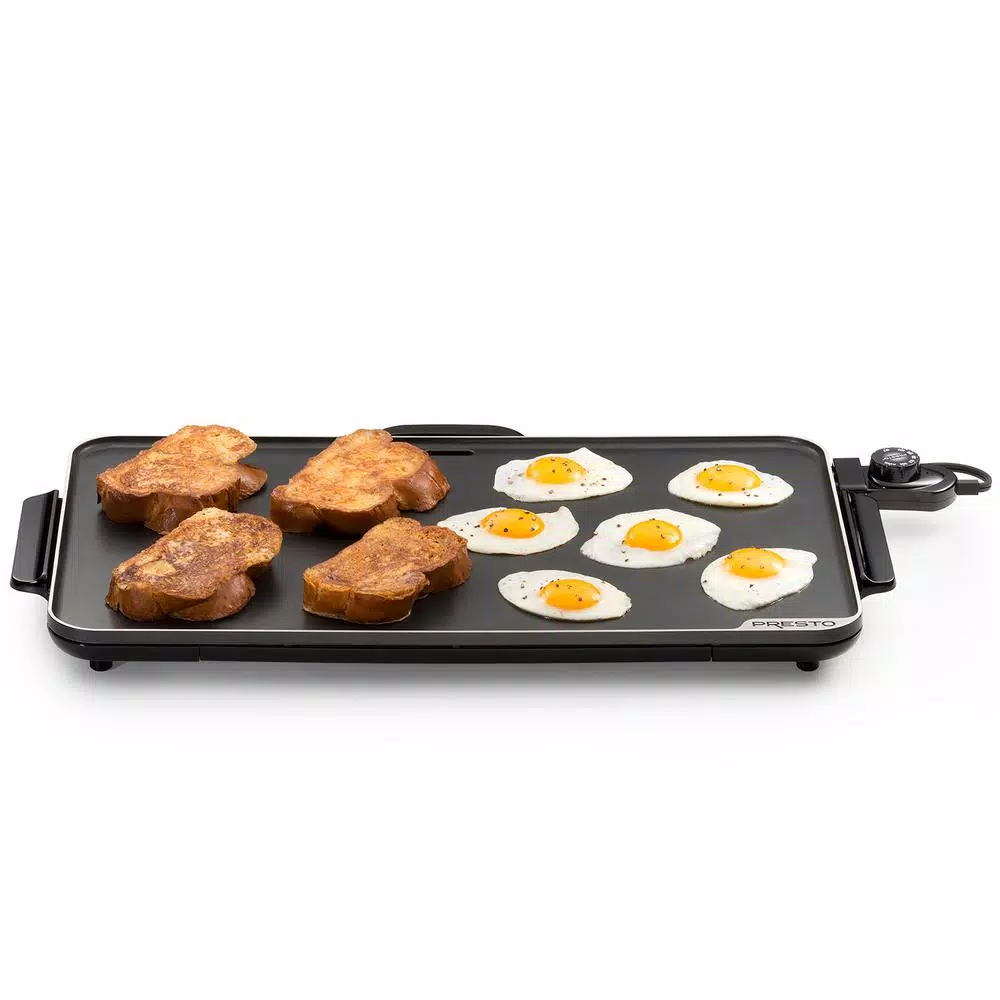 Presto SlimLine 286 sq. in. Black Electric Griddle with Temperature Sensor and Non-Stick Surface