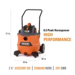 RIDGID 16 Gal. 6.5 Peak HP NXT Wet/Dry Shop Vacuum with OSHA/HEPA Filtration Kit thumbnail 4