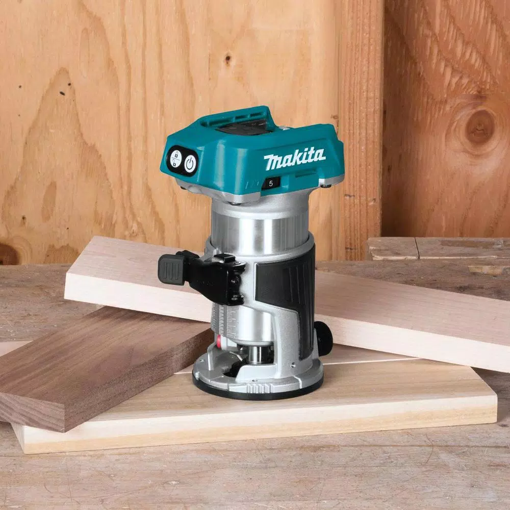Makita 18V LXT Brushless Woodworking Combo Kit: Compact Router, Jig Saw, Planer & 2-Battery Starter Pack