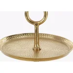 LITTON LANE Modern Reflections 3-Tier Gold Aluminum Cake Stand, 22 x 17 in. thumbnail 4