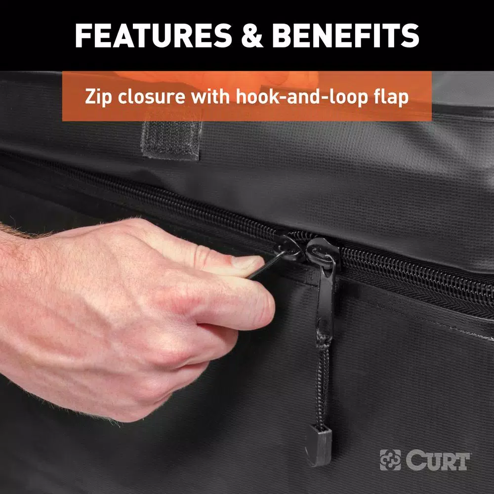 CURT 56" x 22" x 21" Water Resistant Hitch Cargo Bag, 15 cu. ft. Storage