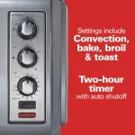 Hamilton Beach Easy Reach 1500W 6-Slice Convection Toaster Oven with Roll-Top Door, Grey thumbnail 6