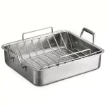 Tramontina Gourmet Prima 9.5 Qt. Stainless Steel Roasting Pan with Basting Grill and V-Rack thumbnail 1