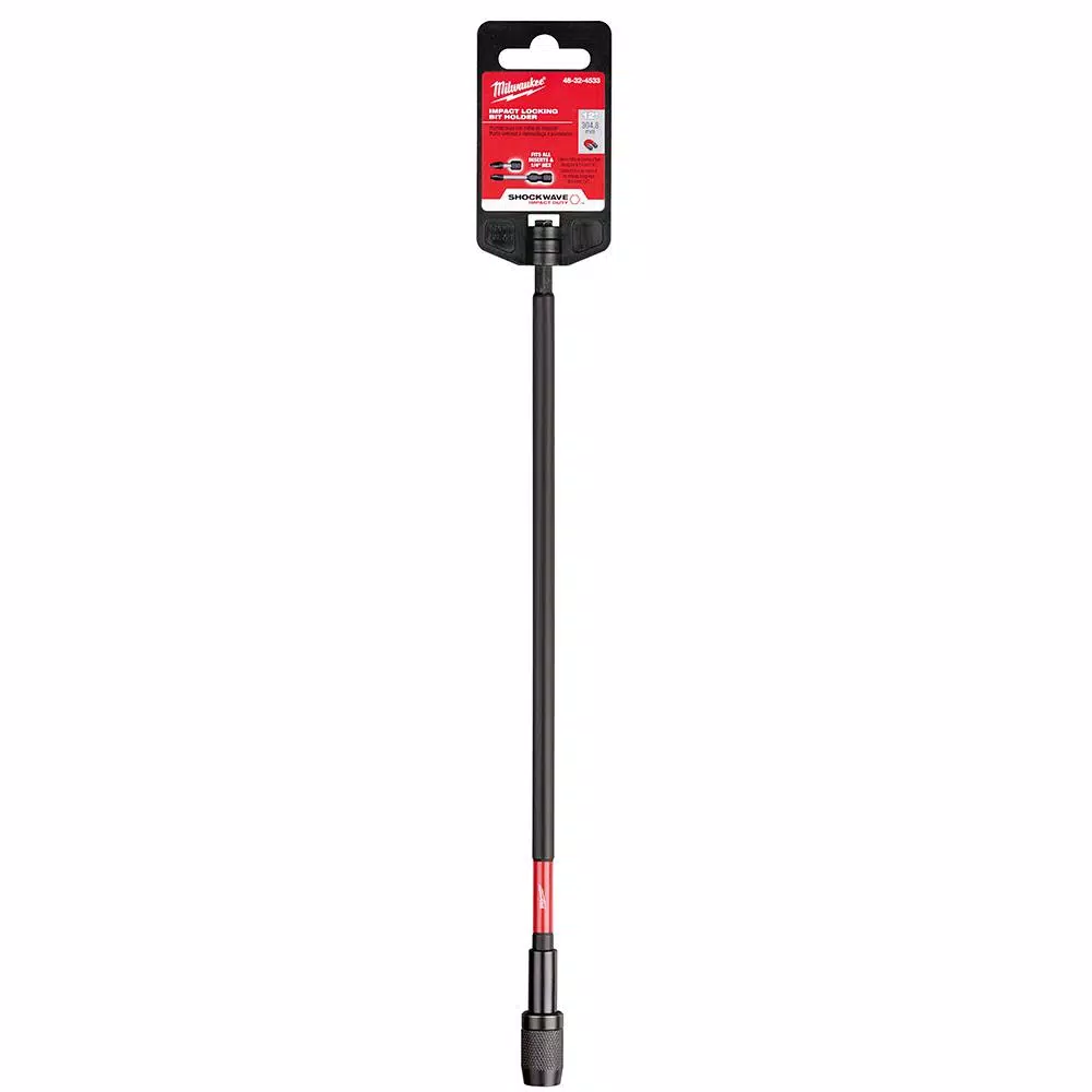 Milwaukee SHOCKWAVE 12 in. Impact Locking Bit Holder, 1/4 in. Hex Shank