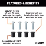 CURT Wiring Harness Extension Isolator Kit for Aluminum Truck Beds thumbnail 1