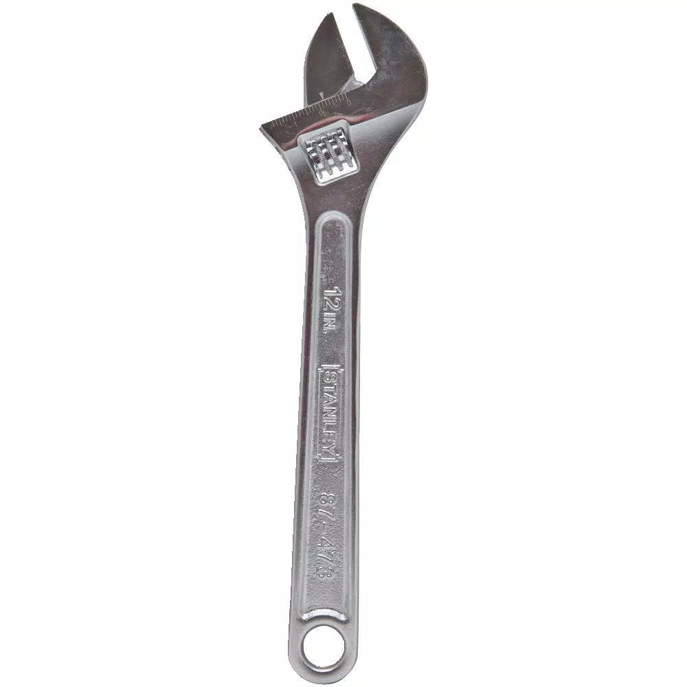 Stanley 12 in. Adjustable Wrench with Chrome Vanadium Steel Construction
